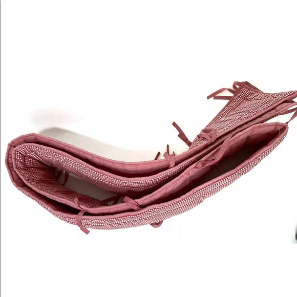 Pottery Barn Kids Baby Red Gingham Crib Bumper - Picture 4 of 16